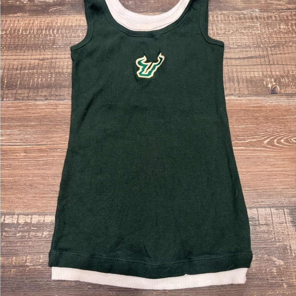 USF Bulls Dark Green Tank Top with Embroidered Logo Sz Sm